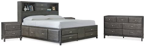 Caitbrook Gray King Storage Bed