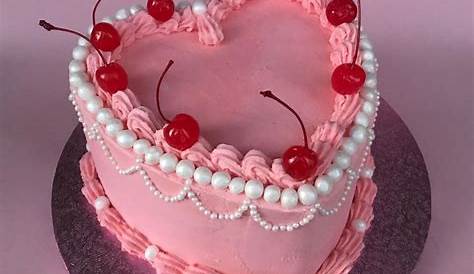 aesthetic pink heart cake cred madisonsfairytale on tiktok cake 