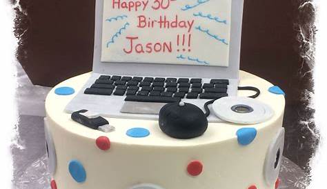 Cake Design Computer Laptop Keyboard By Fondant Fancy