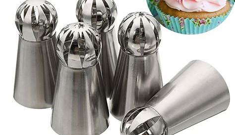 Stainless steel icing nozzles and the designs they create Cake