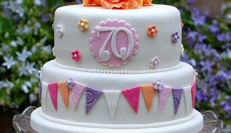 70th Birthday Cake with Flowers - An Elegant Design | Decorated Treats