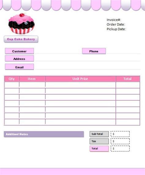 Cake Invoice Template: Simplify Your Billing Process