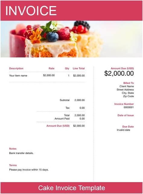 Cake Quotation Template