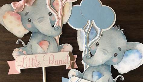 Cake Toppers Baby Shower Elephant Cupcakes Party