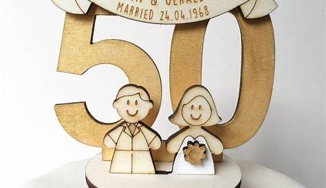 50th Wedding Anniversary Cake Topper Figurines - Peter Brown Bruidstaart