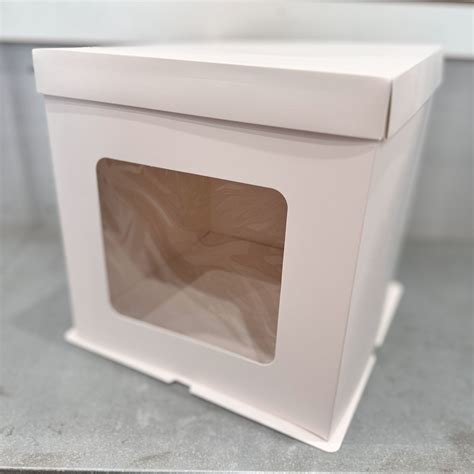 Matt Black Tall Cake Box with Window Elegant & Durable Cake Packaging