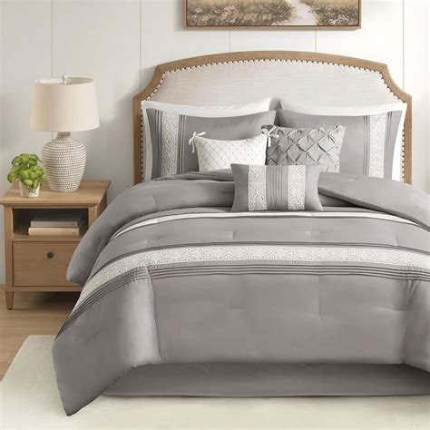 cal king grey comforter set