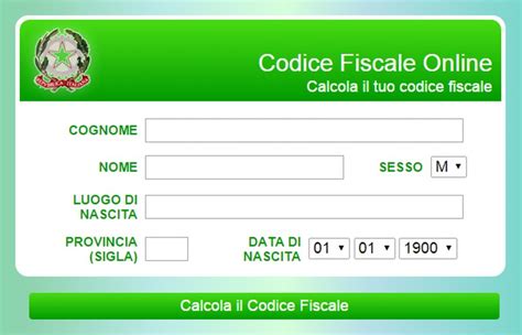 calcolo del codice fiscale