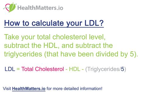 calcolo del colesterolo ldl formula