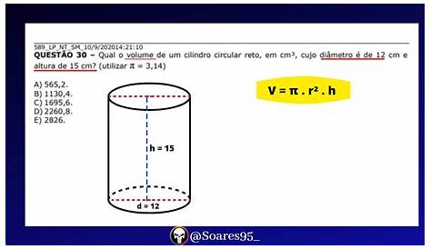 Volume do Cilindro: Fórmula e Exercício Resolvido - Matemática Básica