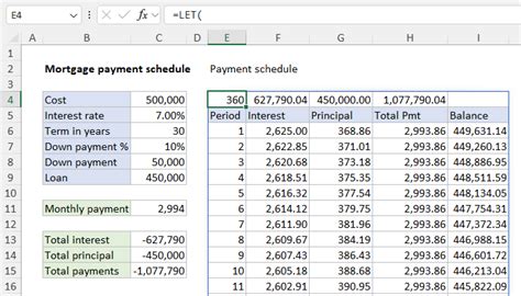 calculate a mortgage payment in excel