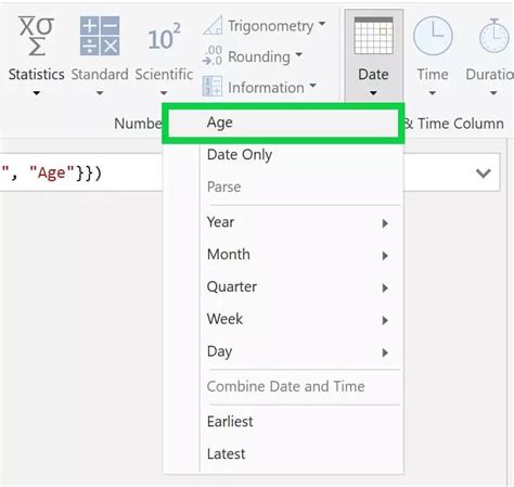 calculate age from date in power query