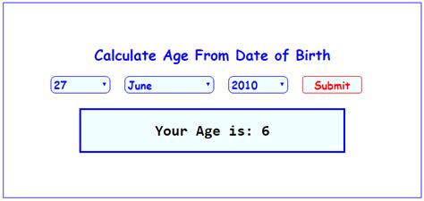 calculate age from date of birth in c program