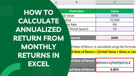 calculate annualized return excel