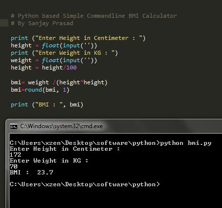 Calculate Bmi Using Python