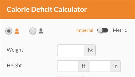 calculate calorie deficit calculator