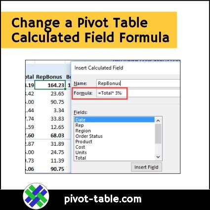 calculate change in pivot table