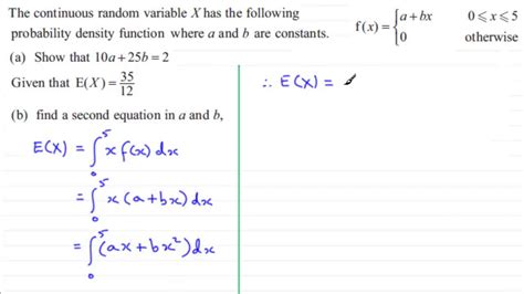 Calculate E(X) From Pdf