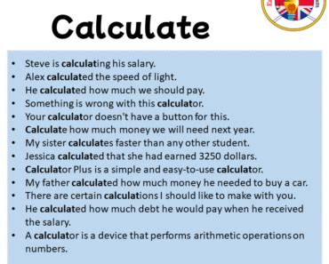 calculate example sentence