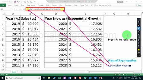 Calculate Exponential Growth Using Excel