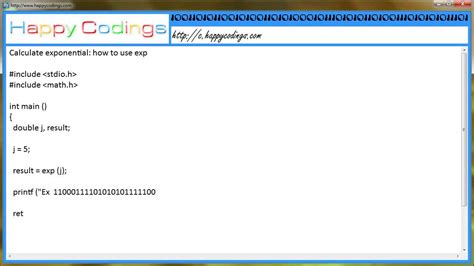 Calculate Exponents In C
