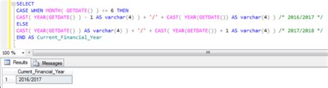 calculate financial year from date in sql