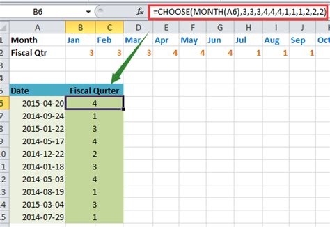 calculate fiscal month in excel