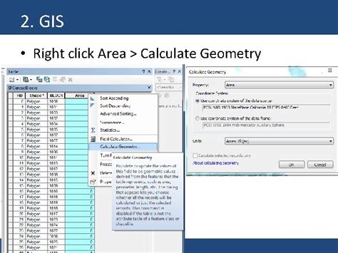 Calculate Geometry Gis