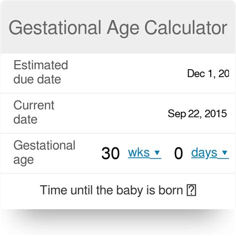 calculate gestational age using edd