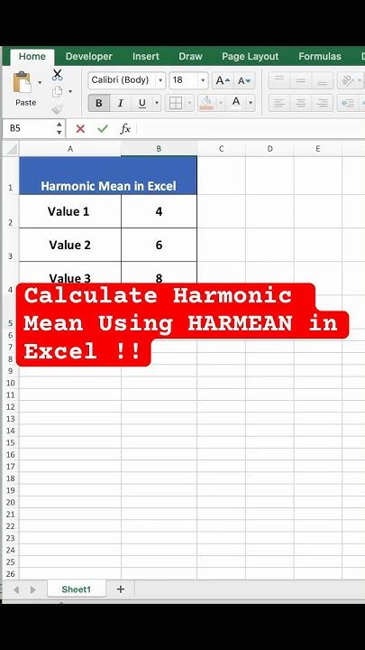 Calculate Harmonic Mean In Excel