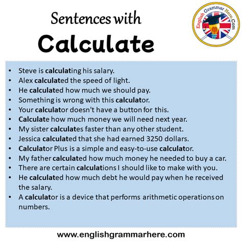 calculate in a sentence