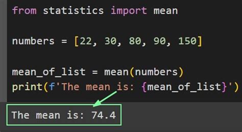 Calculate Mean Of List Python