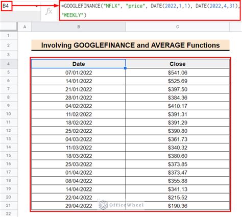 calculate moving average in google sheets