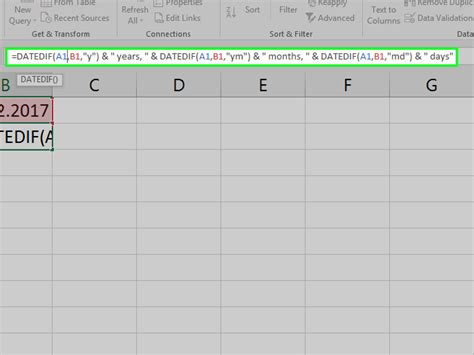 calculate number of days in excel