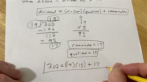 calculate quotient and remainder