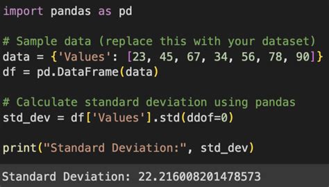 Calculate Standard Deviation Pandas