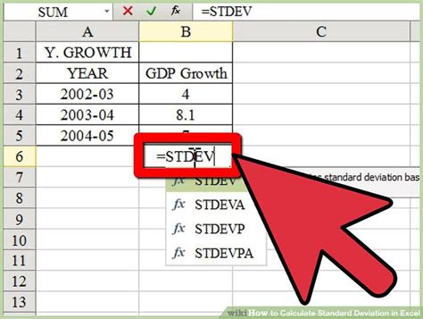 Calculate Standard Deviation Using Excel