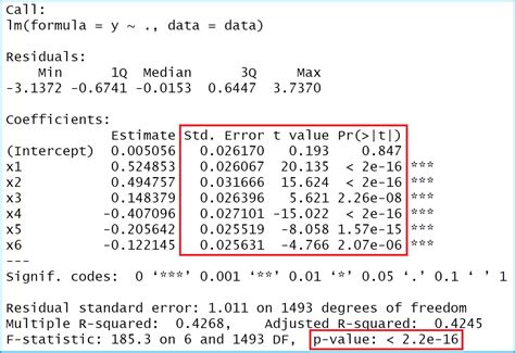 calculate std error in r