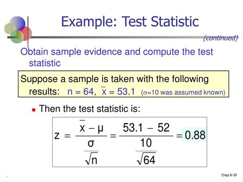 Calculate Test Statistic Example