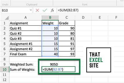 Calculate Weight In Excel