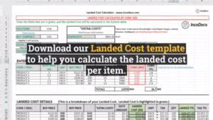 calculated landed cost estimate