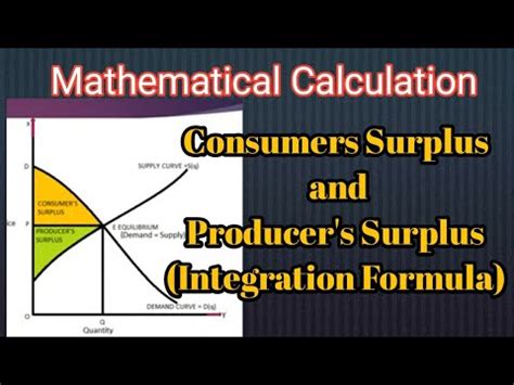 Calculating Consumer And Producer Surplus Using Integration