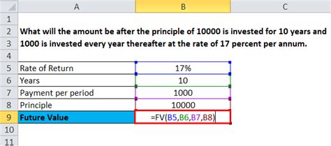 calculating future value of money