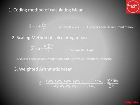 calculating mean using coding method