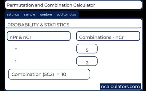 Calculating Permutations And Combinations Calculator