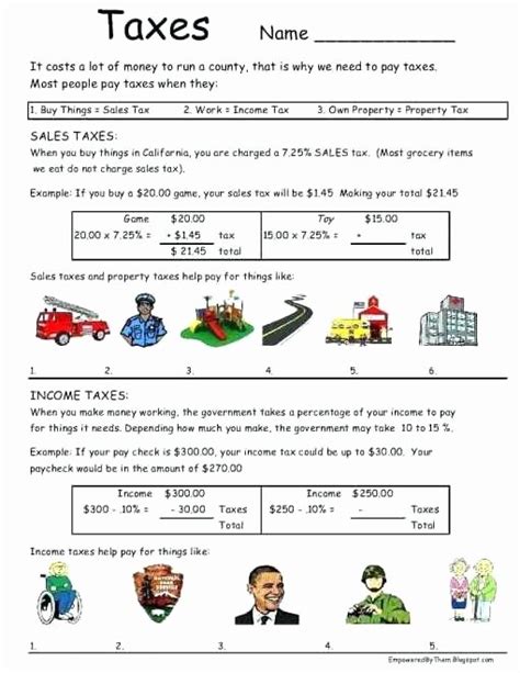 calculating sales tax worksheet free