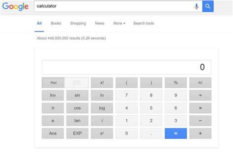 calculator google search bar
