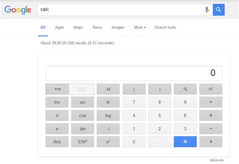 calculator google search tips