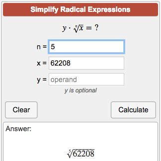 calculator online fractions radical