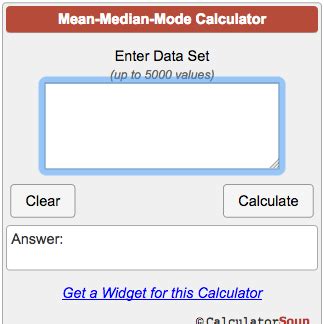 calculator soup mean median mode range